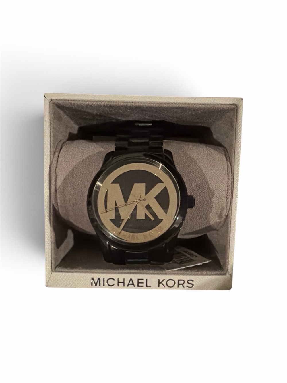 Michael Kors Men's Black Watch with Gold MK Dial